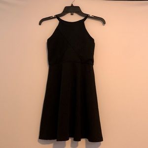 Black design dress, size 14 in girls